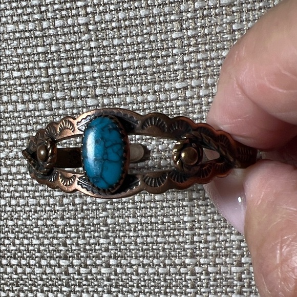 Jewelry - Navajo Turquoise and Copper Vintage Baby Child’s Bracelet. WA496